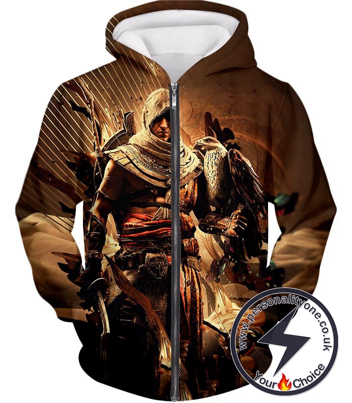 Assassin's Creed Origins Bayek of Siwa Cool Graphic Zip Up Hoodie